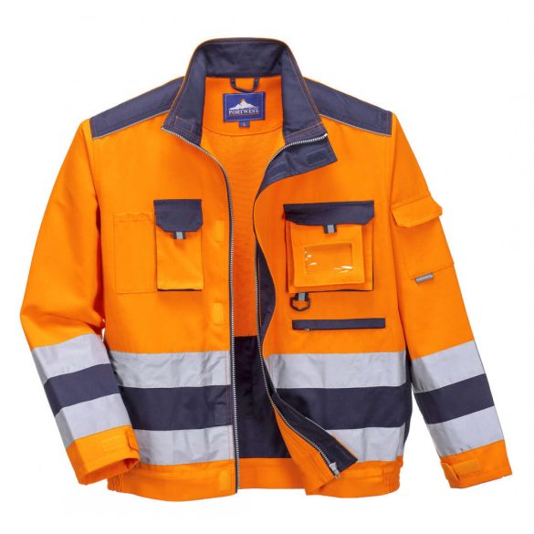 Portwest Texo Hi-Vis kabát-TX50-narancs / tengerészkék-L