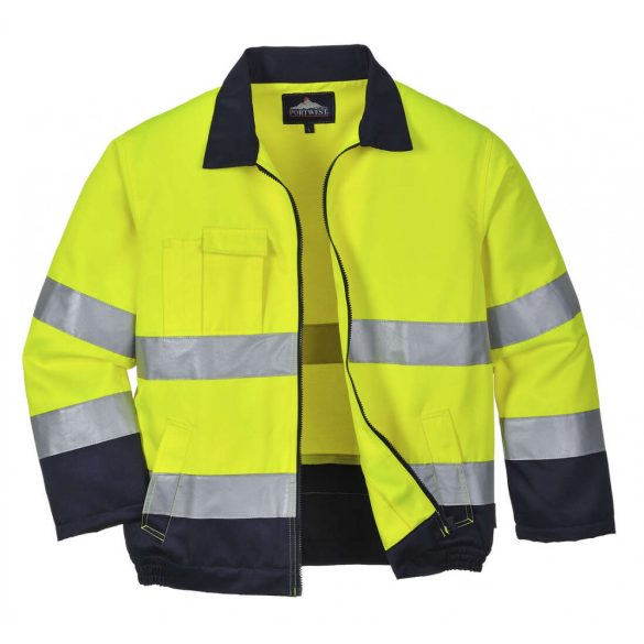 Portwest Madrid Hi-Vis kabát-TX70-sárga / tengerészkék-L